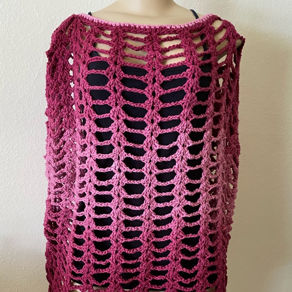 Pink crochet vest
